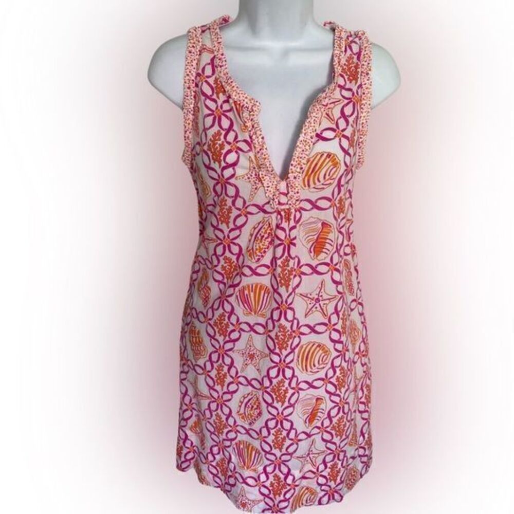 Gretchen Scott Seashell Cotton Dress - XS orange   Pink , cotton tags cut out